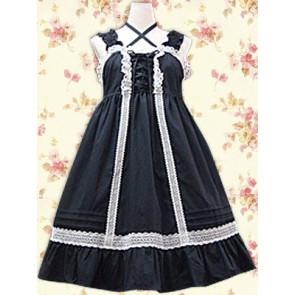 Black and White Sleeveless Classic Lolita Dress