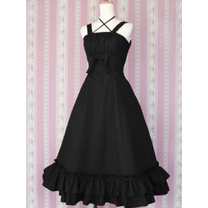Black Sleeveless Classic Ruffles Lolita Dress