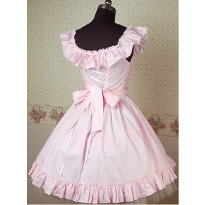 Pink and White Sleeveless Frills Lolita Dress