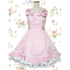 Pink Sleeveless Bow Decoration Sweet Lolita Dress