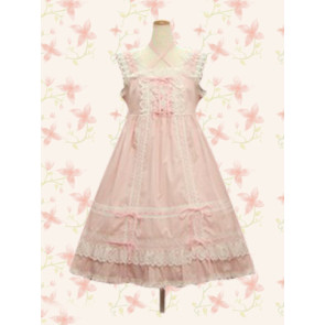 Pink Sleeveless Sweet Bow Lace Lolita Dress
