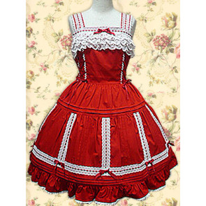 Red Sleeveless Lace Sweet Lolita Dress