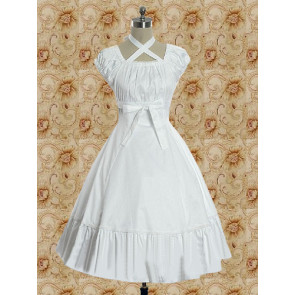 White Short Sleeves Empire Waist Sweet Lolita Dress