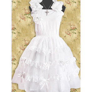 White Sleeveless Ruffles Sweet Lolita Dress