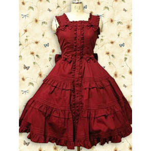 Red Sleeveless Ruffle Sweet Lolita Dress