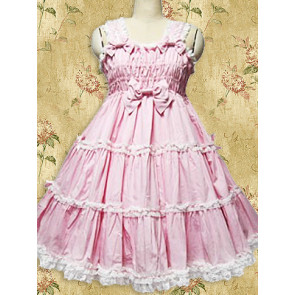 Pink Sleeveless Ruffle Sweet Lolita Jumper Skirt