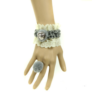 Lovely Button Mori Girls Lolita Bracelet And Ring Set
