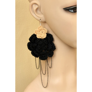Modern Floral Metal Chain Women Lolita Earrings