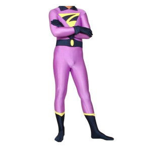 Purple And Black Z Lycra Spandex Superhero Zentai Suit