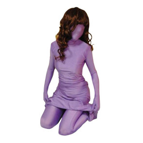 Purple Unicolor Lycra Spandex Unisex Zentai Suit
