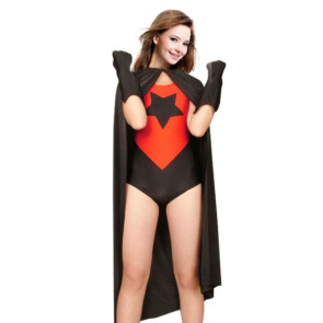 Red And Black Lycra Spandex Superhero Zentai Suit