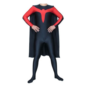 Unisex Red & Black Lycra Spandex Superhero Zentai Suit