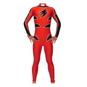 Red And Black Lycra Spandex Unisex Superhero Zentai Suit