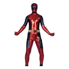 Red And Black Ninja Shiny Metallic Superhero Zentai Suit