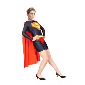 Red And Black Superwoman Lycra Spandex Superhero Zentai Suit