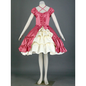 Red And White Short Sleeves Double-Layer Cotton Sweet Lolita Dress