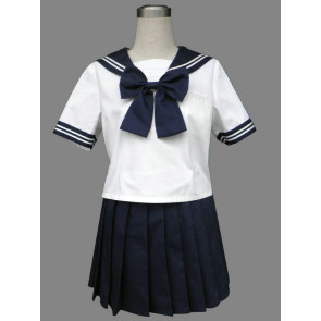 Royal Blue Cute Short Sleeves Girl School Uniform Cosplay Costume