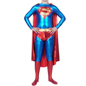 Superman Shiny Metallic Superhero Zentai Suit