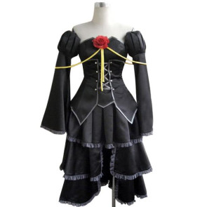 Vocaloid Kagamine Rin Black Off-the-Shoulder Cosplay Dress