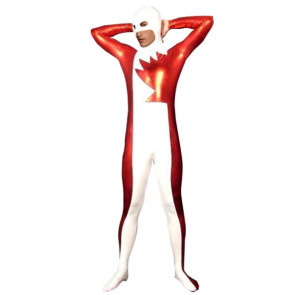 White & Red PVC Zentai Suit