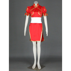 Street Fighter Red Chun Li Cosplay Costume