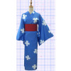 Your Name (Kimi no Na wa) Mitsuha Miyamizu Blue Kimono Cosplay Costume