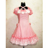 Cute Short Sleeves Pink Cotton Lolita Dress