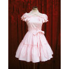 Pink Short Sleeves Bow Cotton Sweet Lolita Dress
