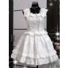 White Sleeveless Ruffle Cute Cotton Lolita Dress