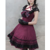 Sweet Purplish Red Sleeveless Bow Lace Lolita Dress