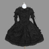 Black Elegant Bows Cotton Gothic Lolita Dress