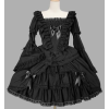 Black Lace Cotton Gothic Lolita Dress