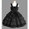 Black Short Sleeves Bandage Bows Gothic Lolita Dress