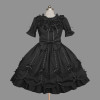 Black Short Sleeves Bows Sweet Lolita Dress