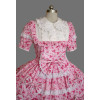 Pink And White Short Sleeves Bandage Sweet Lolita Dress