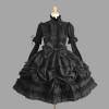 Black Cotton Long Sleeves Wonderful Gothic Lolita Dress