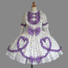 Purple And White Long Sleeves Bows Sweet Lolita Dress