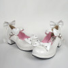White 1.8" Heel High Lovely PU Point Toe Bow Decoration Platform Girls Lolita Shoes