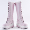 Pink and White 2.8" Adorable PU Round Toe Sweet Girls Lolita Boots