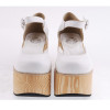 White 3.7" Heel High Lovely PU Round Toe Cross Straps Platform Girls Lolita Shoes