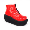 Red 3.1" Heel High Sexy Suede Round Toe Ankle Straps Platform Lady Lolita Shoes