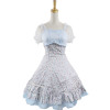 Sweet Sky-blue Short Sleeveless Girls Cotton Lolita Dress