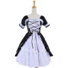 Black White Cotton Women Lolita Dress