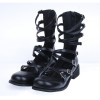 Black 1.0" Heel High Special Suede Round Toe Ankle Straps Platform Girls Lolita Shoes