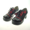 Black 1.8" Heel High Beautiful Synthetic Leather Round Toe Cross Straps Platform Girls Lolita Shoes