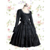 Black Long Sleeves Cotton Gothic Lolita Dress