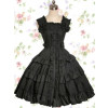 Black Victorians Style Cotton Gothic Lolita Dress
