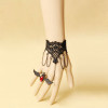 Black Gothic Witch Lace Lolita Bracelet And Ring Set