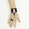 Black Lace Victorian Rose Lolita Bracelet And Ring Set