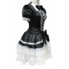 Black Short Sleeves Cotton Cosplay Maid Costume